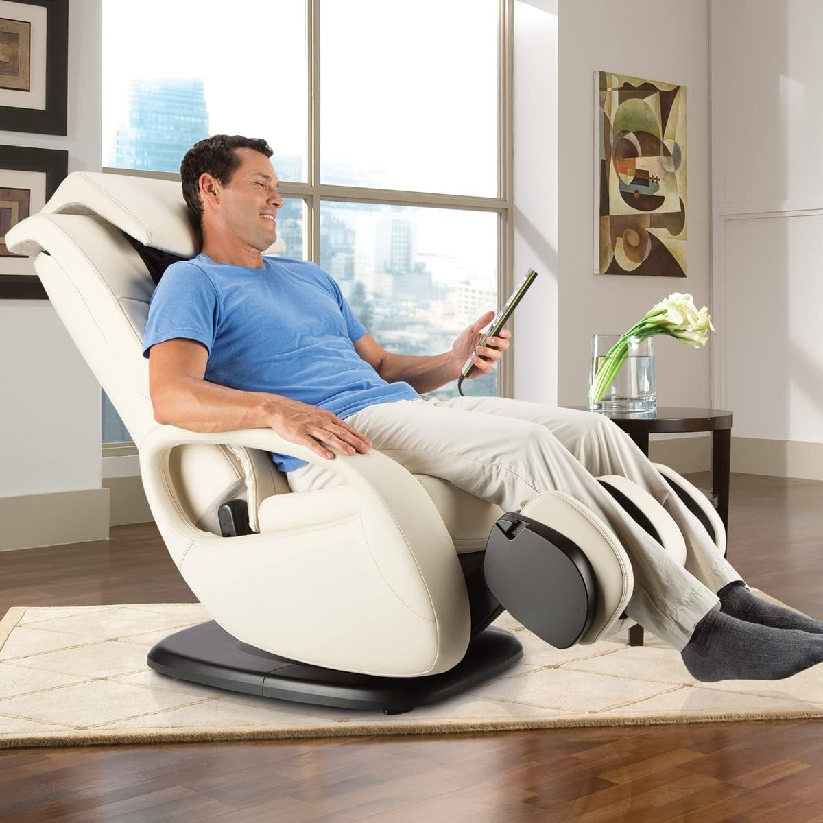 Human Touch WholeBody 7.1 Living Room Recliner Massage Chair - Full Body Professional Grade Personal Massage - Relaxation w Heat for Targeted Stress + Muscle Pain Relief with Foot Calf - Bone