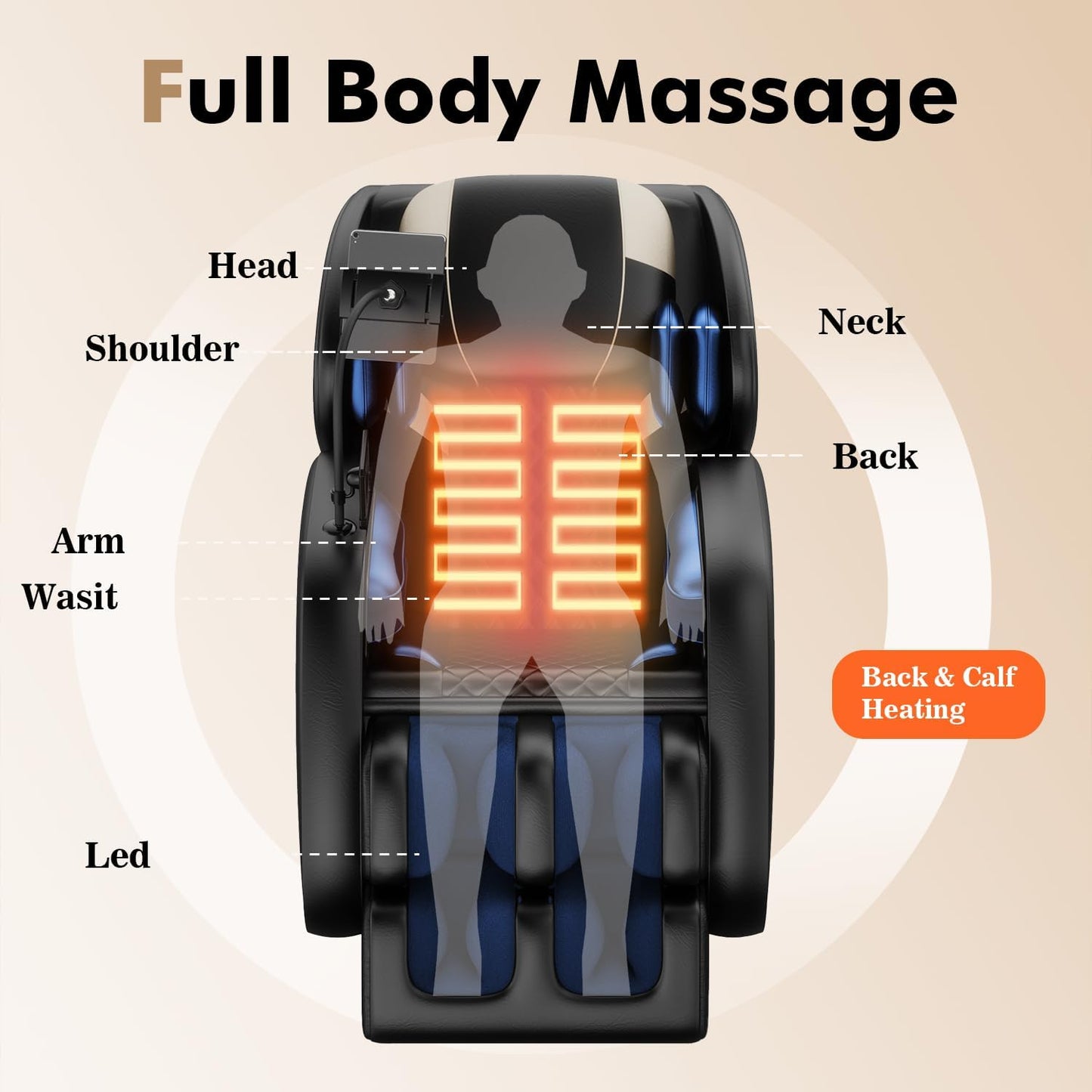 2025 Massage Chair Full Body, Zero Gravity SL-Track Shiatsu Massage Recliner Chair with Body Scan, 6 Fix Point Rollers,Airbags,Deep Yoga Stretch, Heating Function,Black