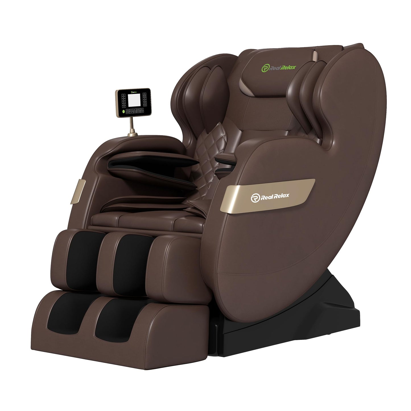 Real Relax 2025 Full Body Massage Chair of Dual-core S Track,Shiatsu Massage Recliner of Zero Gravity with APP and LCD Control,Lower Back and Calf Heating,Bluetooth,Home or Office Use,Black