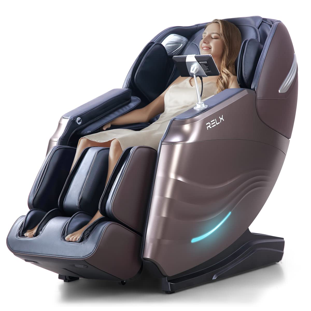 RELX 2025 Massage Chair Full Body, 15 Modes Zero Gravity SL-Track Shiatsu Massage Chair Built-in Heat System, Airbag Massage with Body Scan, Deep Yoga Stretch, Calfrest Extension and AI Control(Black)