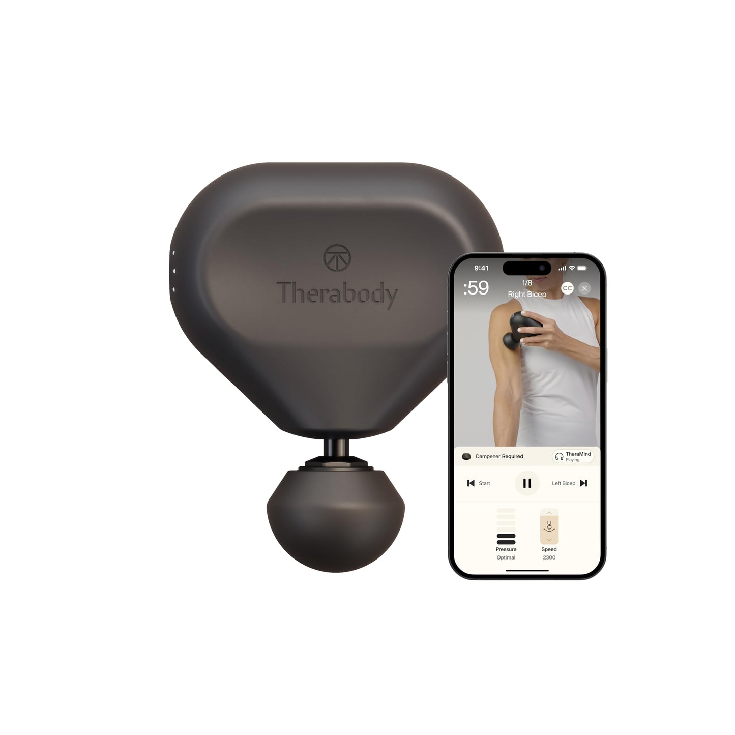 TheraGun Mini (2nd Generation) by Therabody - Handheld Electric Massage Gun - Compact Deep Tissue Treatment for Any Athlete On The Go - Portable Percussion Massager with QuietForce Technology (Green)