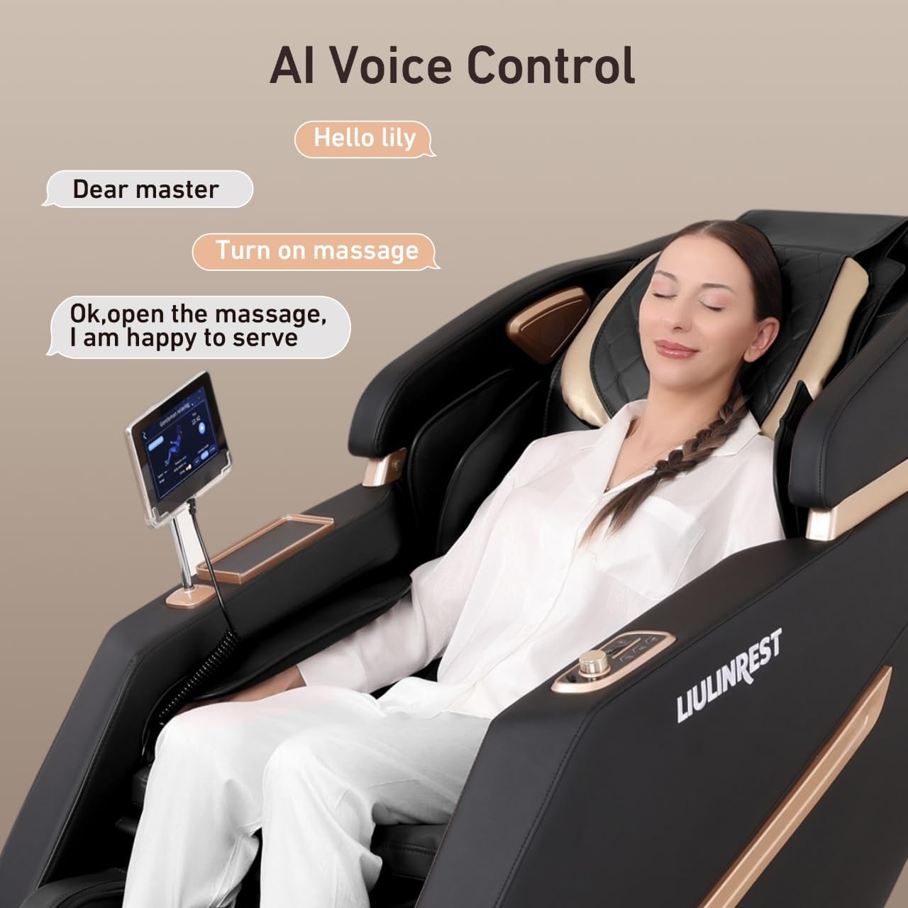 2025 4D Massage Chair, SL-Track Shiatsu Massage Recliner Chair with 3 Zero Gravity Modes & Full Body Airbags, Intelligent Massage Chairs with Smart Voice Control & Touchable Screen (Black)