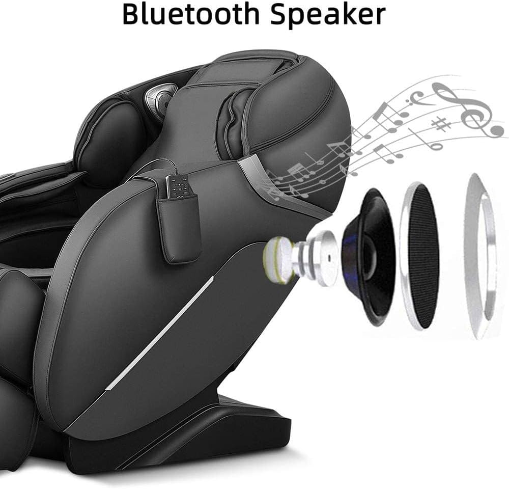 iRest SL Track Massage Chair Recliner, Full Body Massage Chair, Zero Gravity, Bluetooth Speaker, Airbags, Heating, 53.15" SL Track, Extendable Footrest and Foot Massage (Black)