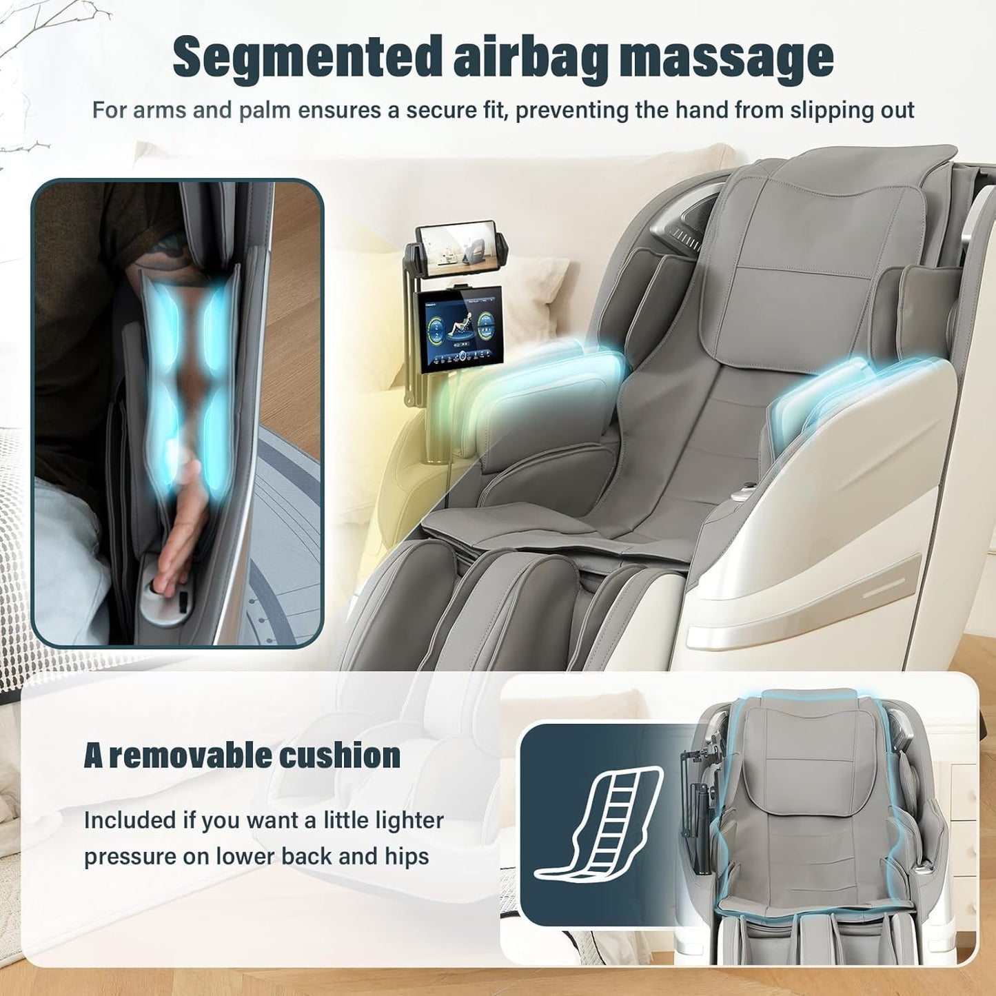 2025 Massage Chair Full Body, 4D Zero Gravity Massage Chairs SL Track Shiatsu Massage Recliner Chair with Secure-Fit Arm Airbag, Waist & Calf Heating Voice Control Bluetooth Joystick G2 White