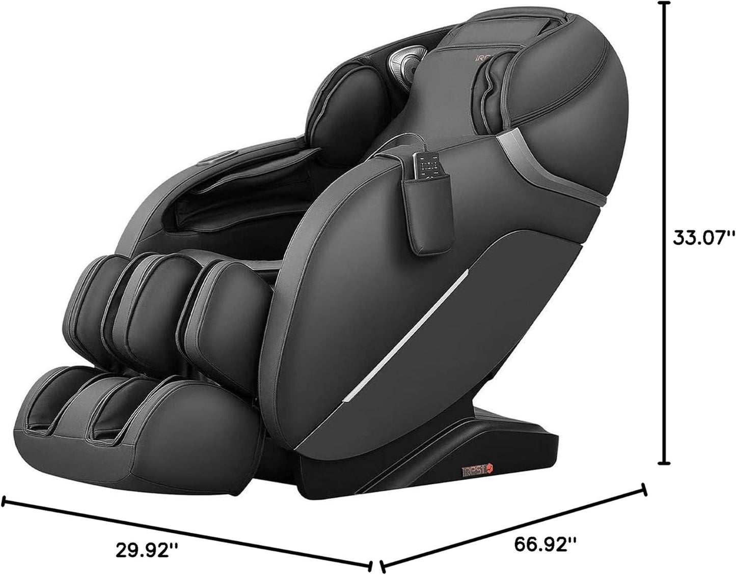 iRest SL Track Massage Chair Recliner, Full Body Massage Chair, Zero Gravity, Bluetooth Speaker, Airbags, Heating, 53.15" SL Track, Extendable Footrest and Foot Massage (Black)
