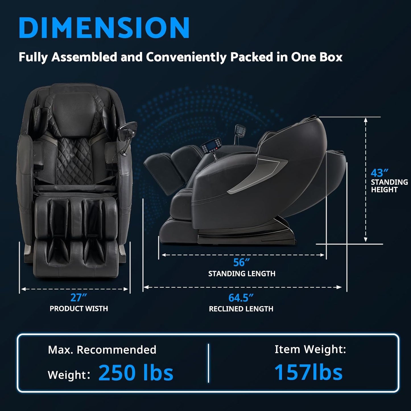 Massage Chair, Zero Gravity Full Body Massage Chair Extra Large Shiatsu Recliner w/ 14 Massage Points, Lumbar & Calf Heating, 20 Auto Modes