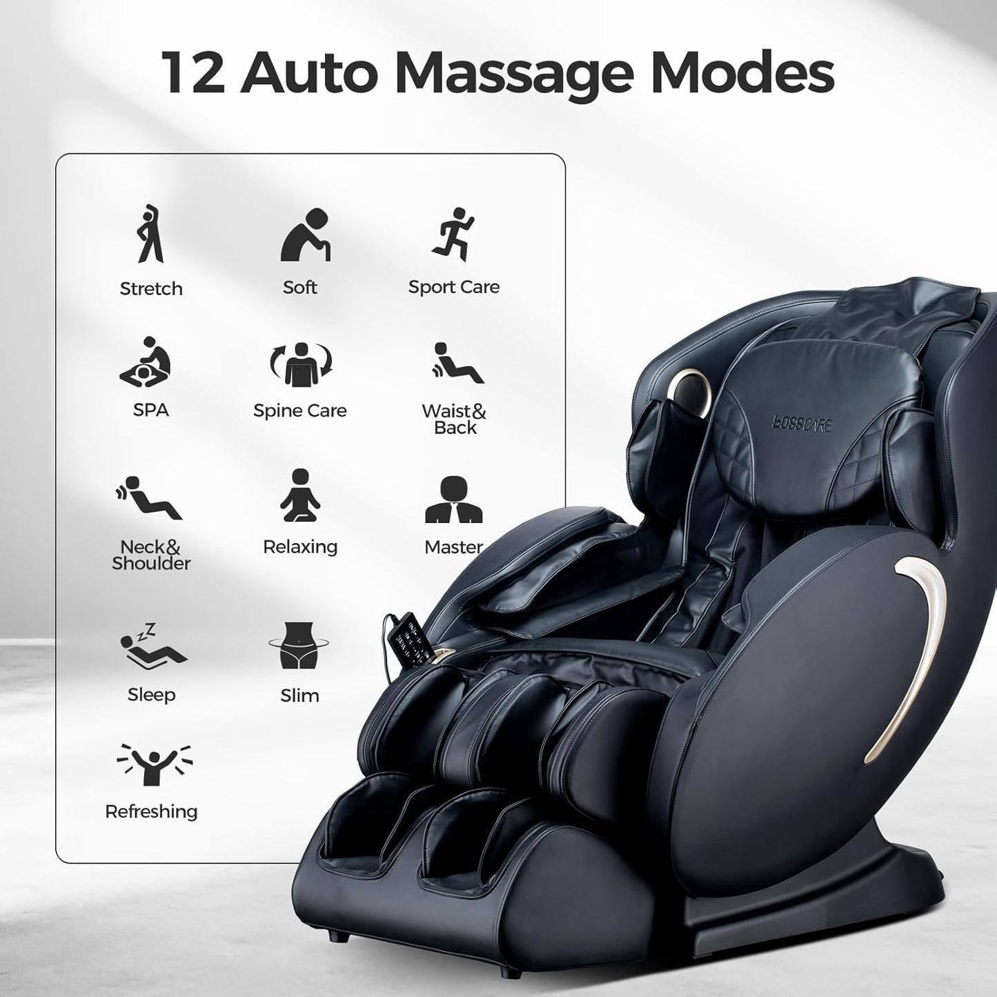 Zero Gravity Massage Chair: 3D Full Body Airbags Shiatsu Massaging Chairs - SL Track AI APP Body Scanning Heating Recliner