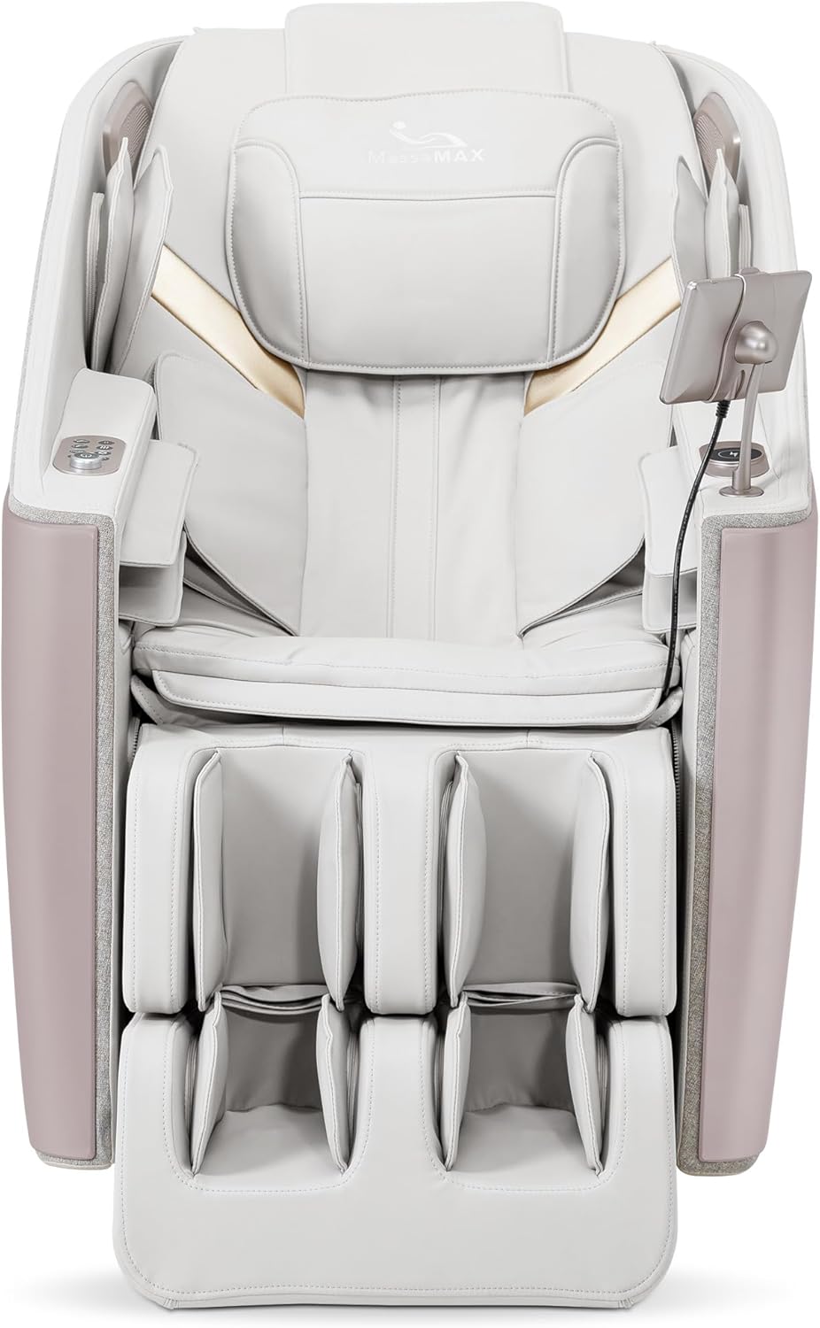 MassaMAX A305 Massage Chair Full Body, Zero Gravity, 53.15" SL-Track Shiatsu Massage Recliner Chair with Heat, AI Voice Control, Body Scan and Calfrest Extension, 15 Modes, Fully Assembled, Golden