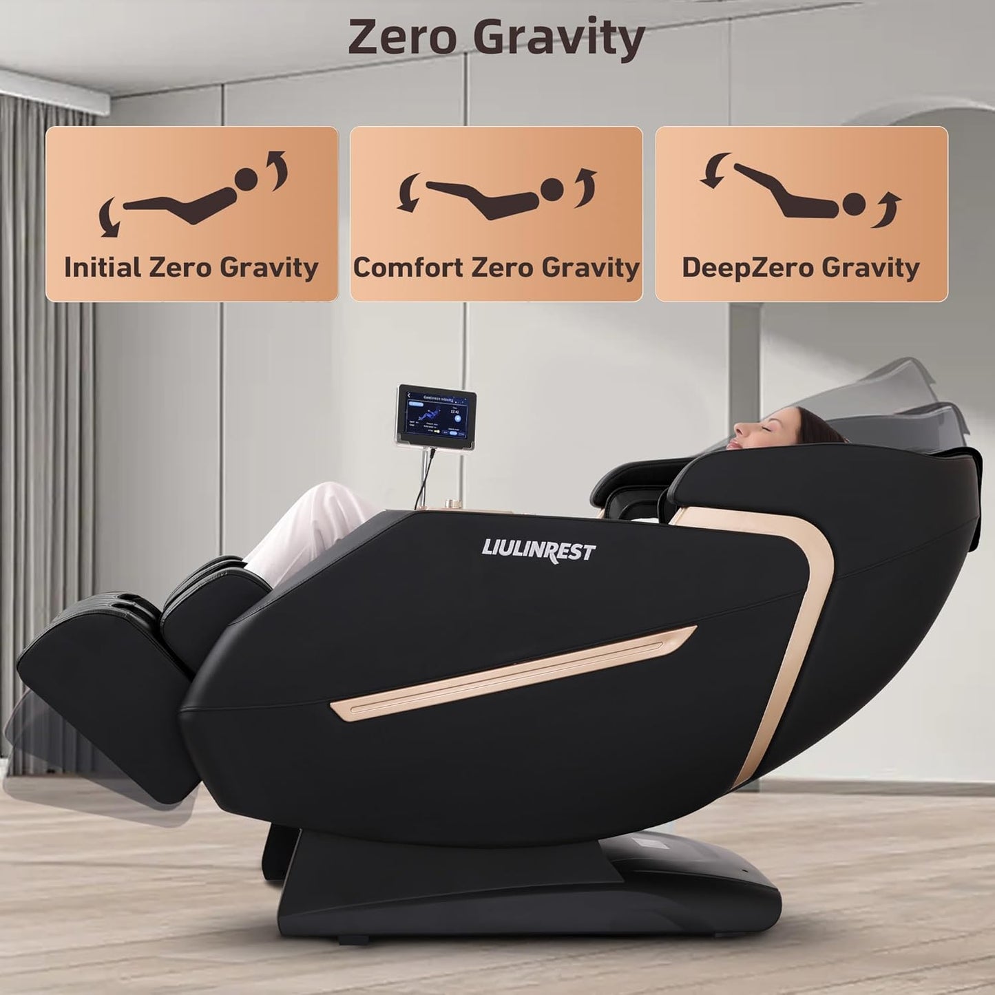 2025 4D Massage Chair, SL-Track Shiatsu Massage Recliner Chair with 3 Zero Gravity Modes & Full Body Airbags, Intelligent Massage Chairs with Smart Voice Control & Touchable Screen (Black)