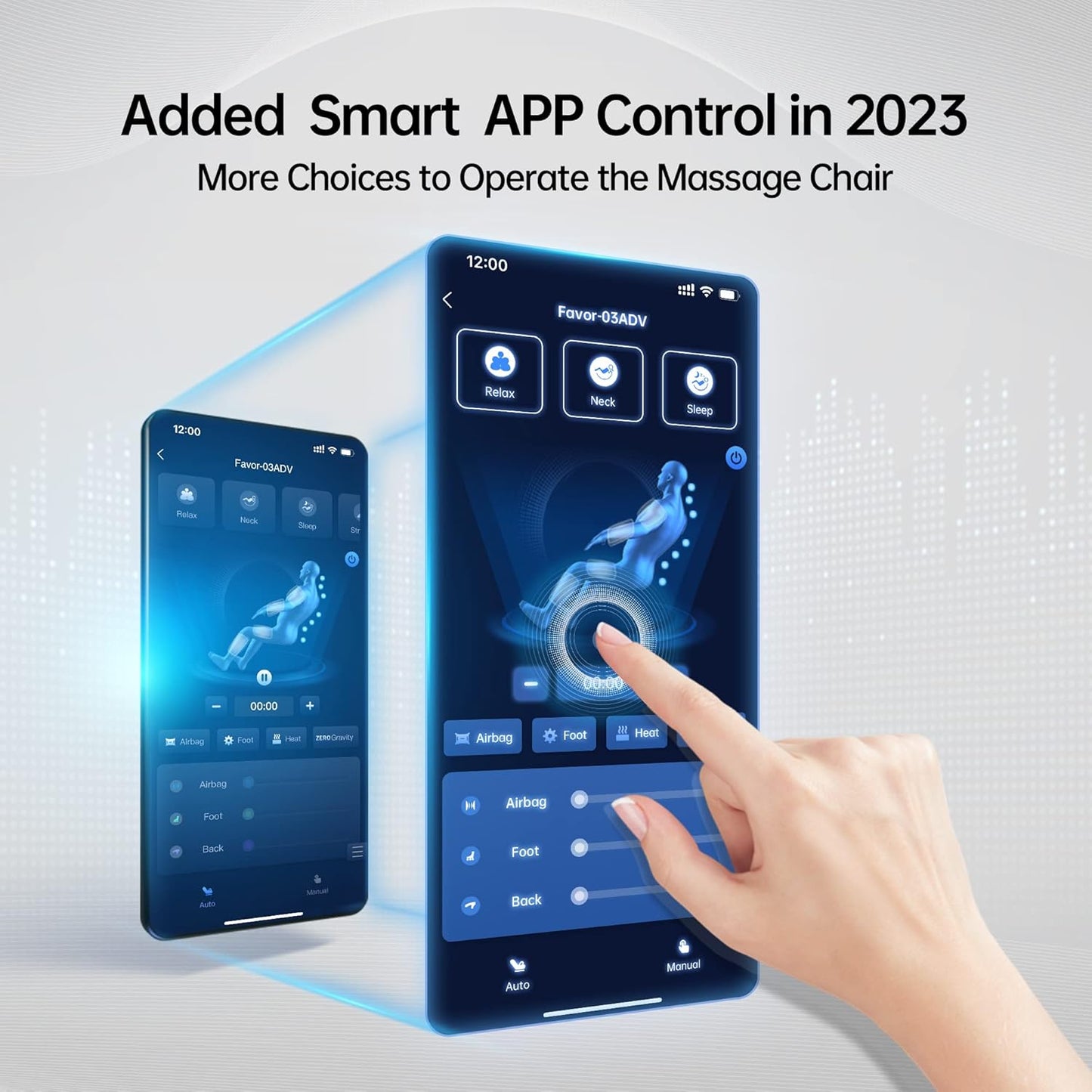 Real Relax 2025 Full Body Massage Chair of Dual-core S Track,Shiatsu Massage Recliner of Zero Gravity with APP and LCD Control,Lower Back and Calf Heating,Bluetooth,Home or Office Use,Blue and Khaki