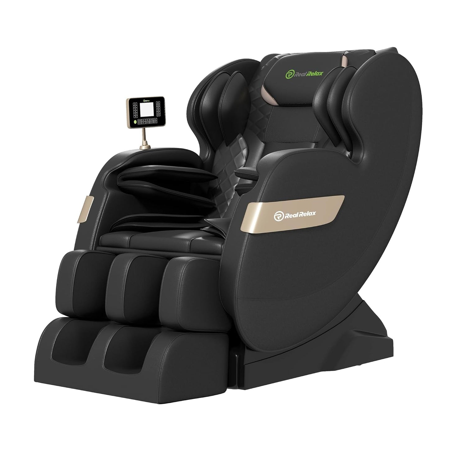 Real Relax 2025 Full Body Massage Chair of Dual-core S Track,Shiatsu Massage Recliner of Zero Gravity with APP and LCD Control,Lower Back and Calf Heating,Bluetooth,Home or Office Use,Black