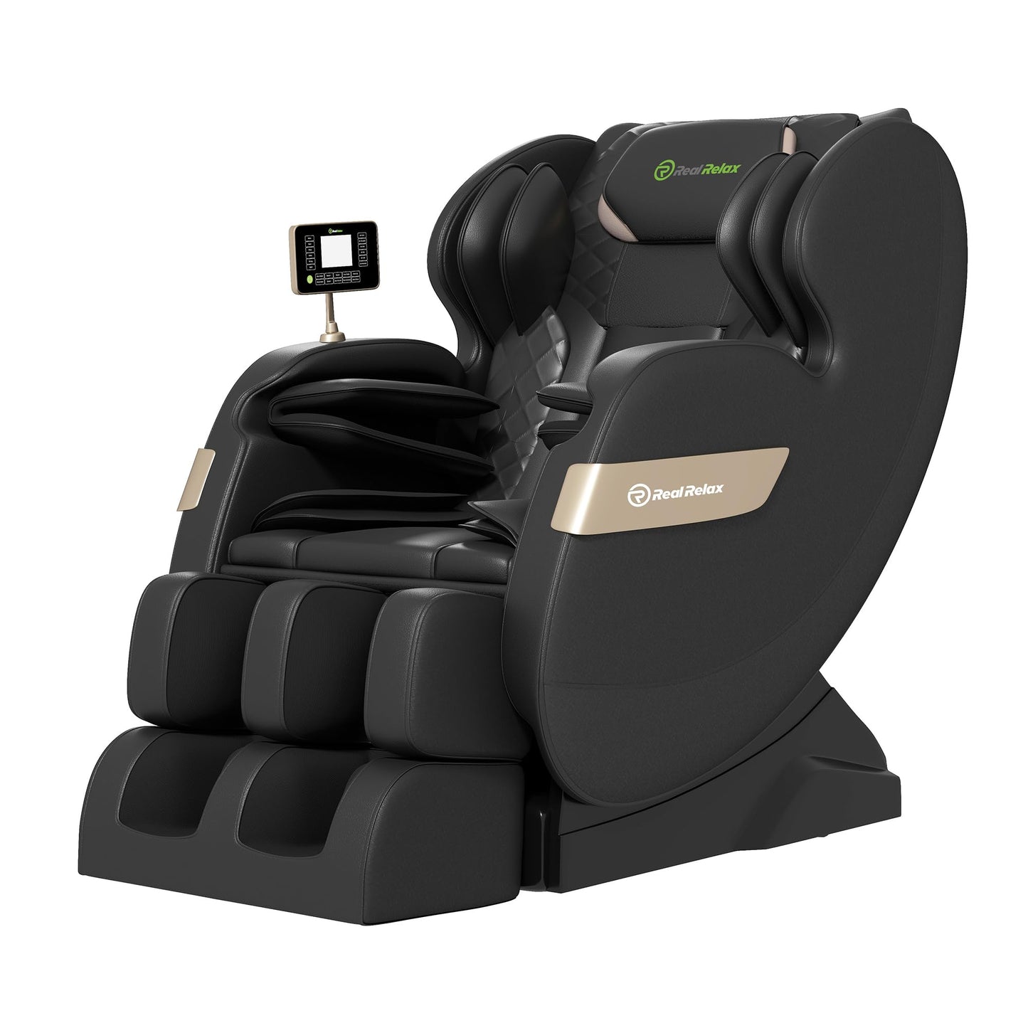 Real Relax 2025 Full Body Massage Chair of Dual-core S Track,Shiatsu Massage Recliner of Zero Gravity with APP and LCD Control,Lower Back and Calf Heating,Bluetooth,Home or Office Use,Blue and Khaki