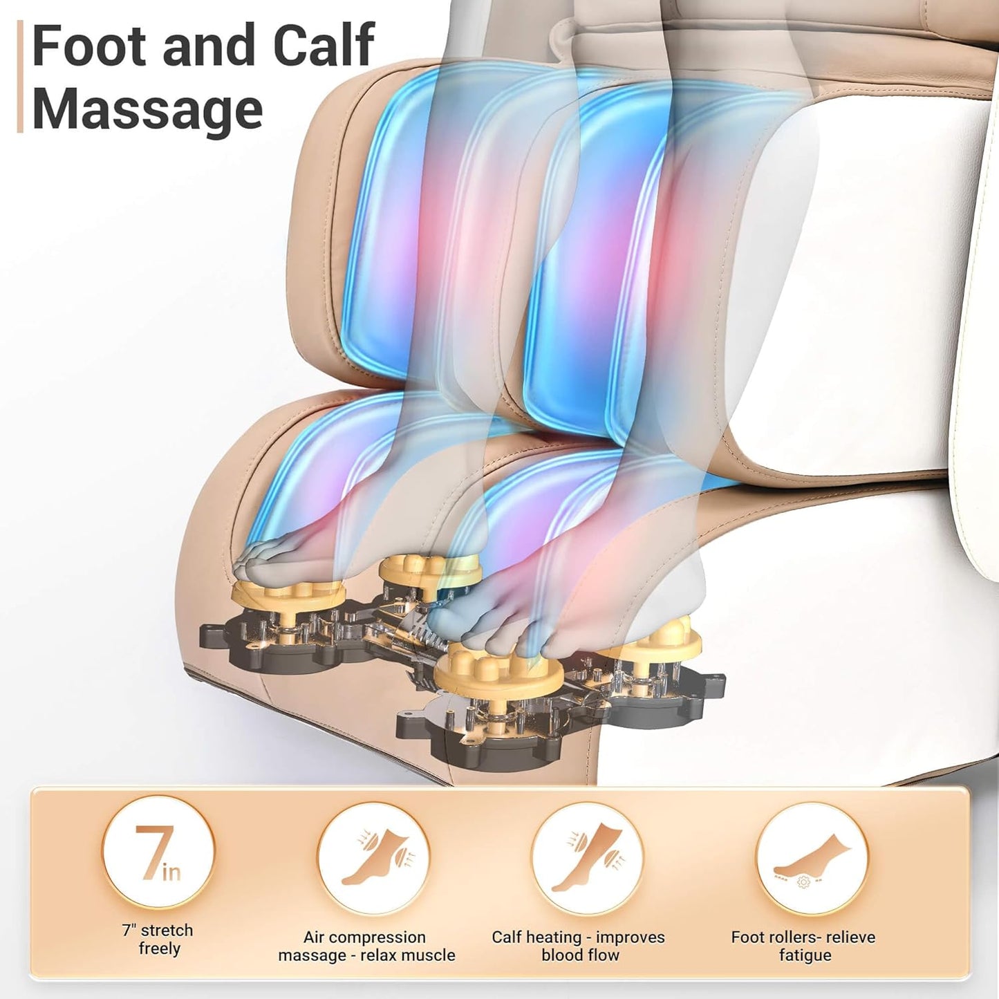 Massage Chair Full Body with Heat, Full Body Zero Gravity Shiatsu Massage Chair, Kneading Recliner w/ 20 Auto Modes, Foot Massage, Bluetooth, USB Charging Port, Touch Screen Controller
