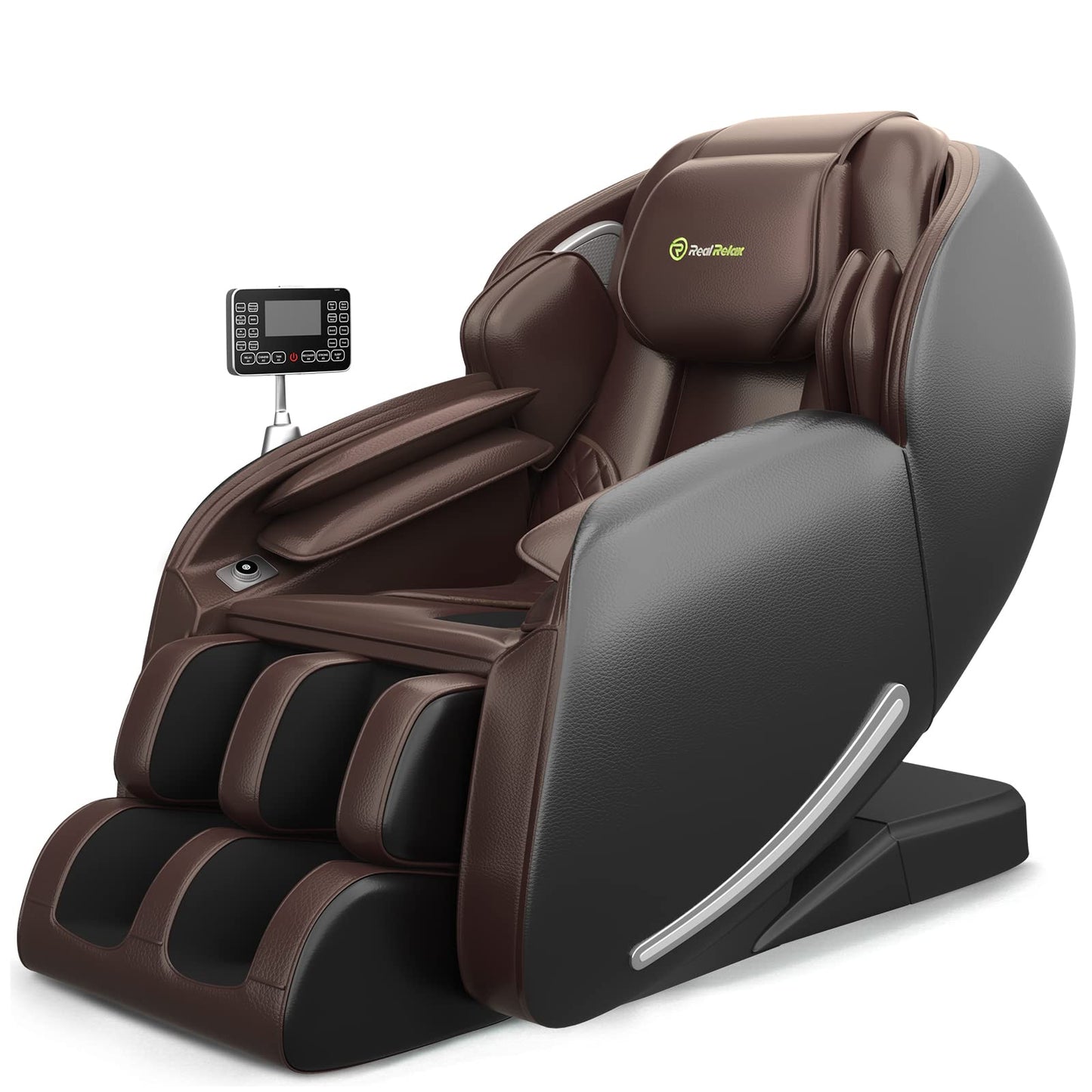 Real Relax 2025 Massage Chair Full Body, Zero Gravity SL-Track Shiatsu Massage Recliner with Heat, APP Control, Child Lock, Body Scan Bluetooth Foot Roller, Favor 06, All Black