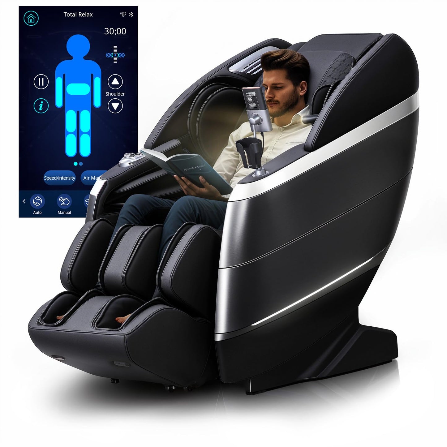 4D Massage Chair Full Body, 166° Flexible Track, 18 Modes, 11 Techniques, 36 Airbag Massage, with Yoga Stretch, Foot Massage, Zero Gravity Massage Recliner(Beige)