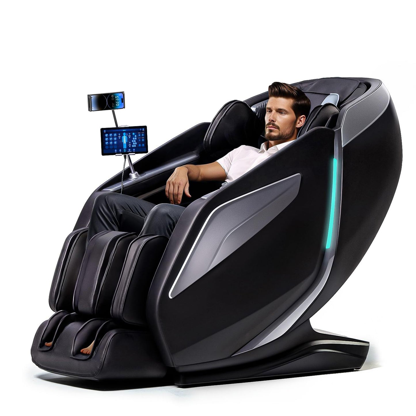4D Massage Chair Full Body Zero Gravity Recliner - 55“ SL-Track,15 Auto Modes,11 Massage Technique,40 Airbags Massage,with Yoga Stretch,APP Control,Shiatsu Foot Massage(Beige)