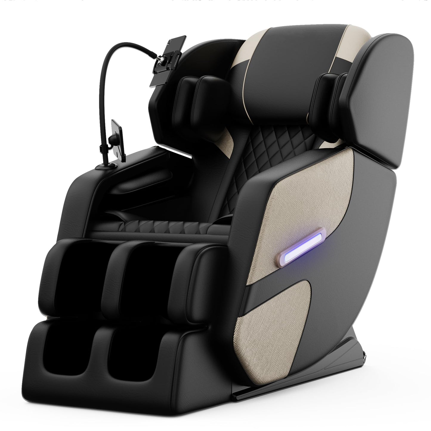 Massage Chair Full Body, Zero Gravity Massage Chair with 8 Fix Rollers, Foot Massage, Heating, Auto Modes, Full Body Airbag, Touch Screen Controller, Music Player, Home Massage for Back Fatigue