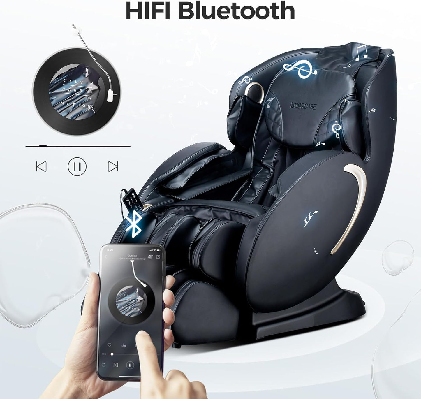 Zero Gravity Massage Chair: 3D Full Body Airbags Shiatsu Massaging Chairs - SL Track AI APP Body Scanning Heating Recliner