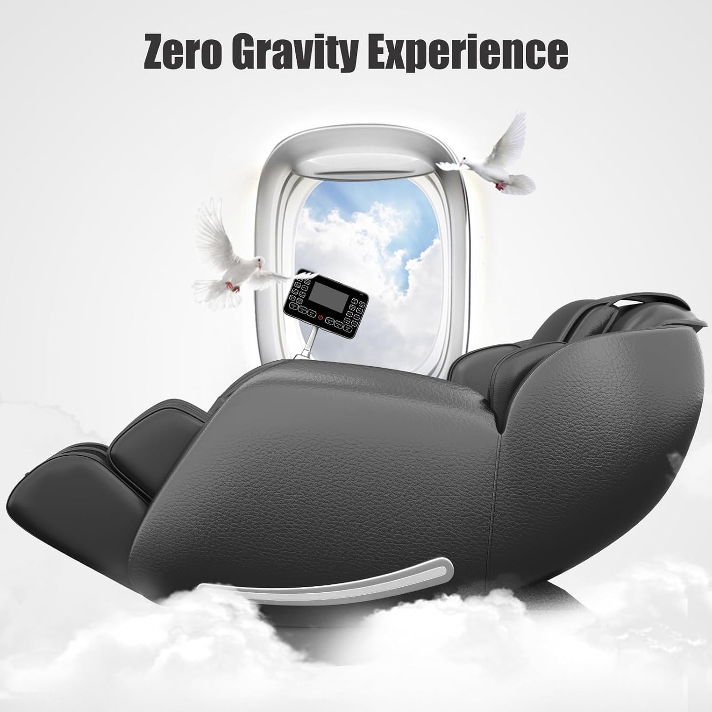Real Relax 2025 Massage Chair Full Body, Zero Gravity SL-Track Shiatsu Massage Recliner with Heat, APP Control, Child Lock, Body Scan Bluetooth Foot Roller, Favor 06, All Black