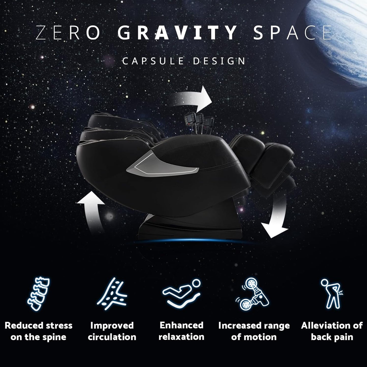 Massage Chair, Zero Gravity Full Body Massage Chair Extra Large Shiatsu Recliner w/ 14 Massage Points, Lumbar & Calf Heating, 20 Auto Modes