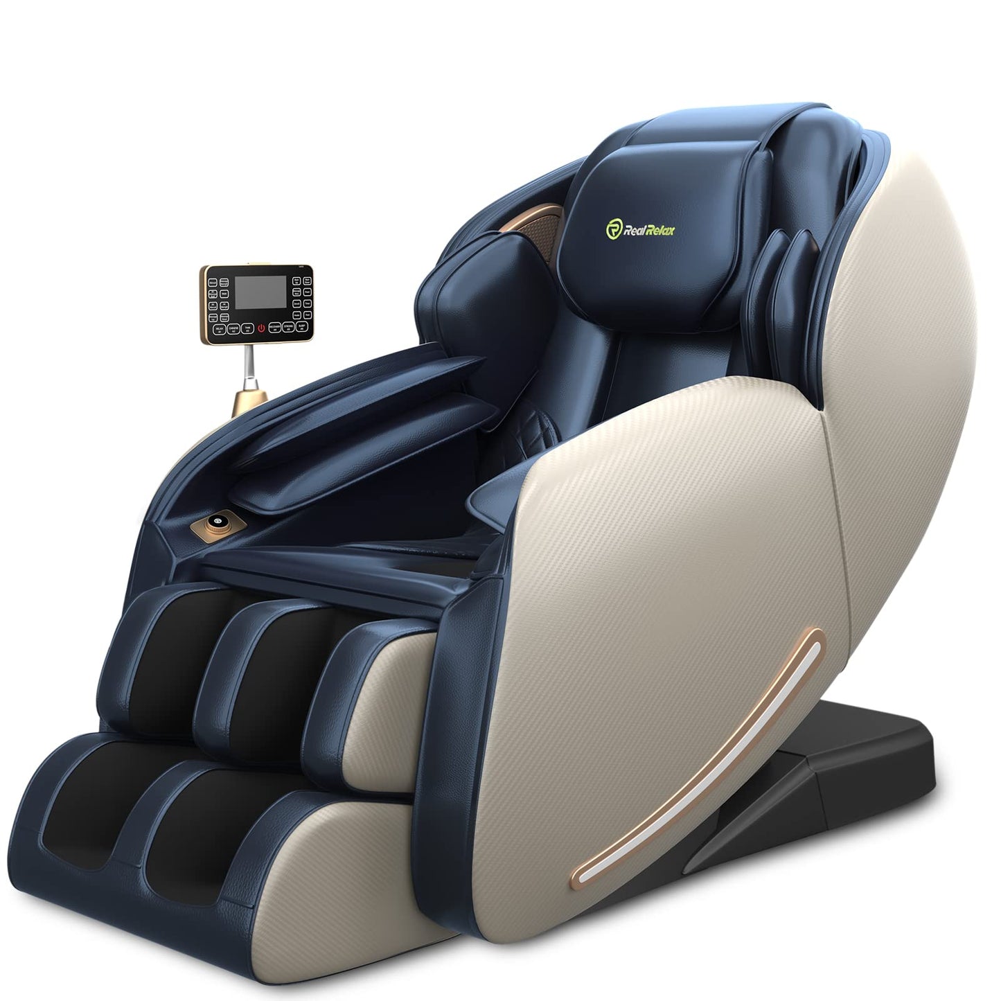 Real Relax 2025 Massage Chair Full Body,Zero Gravity 3D SL-Track Shiatsu Massage Recliner Chair with Heat Body Scan Bluetooth Foot Roller APP Control, Child Lock, Favor-06,Brown