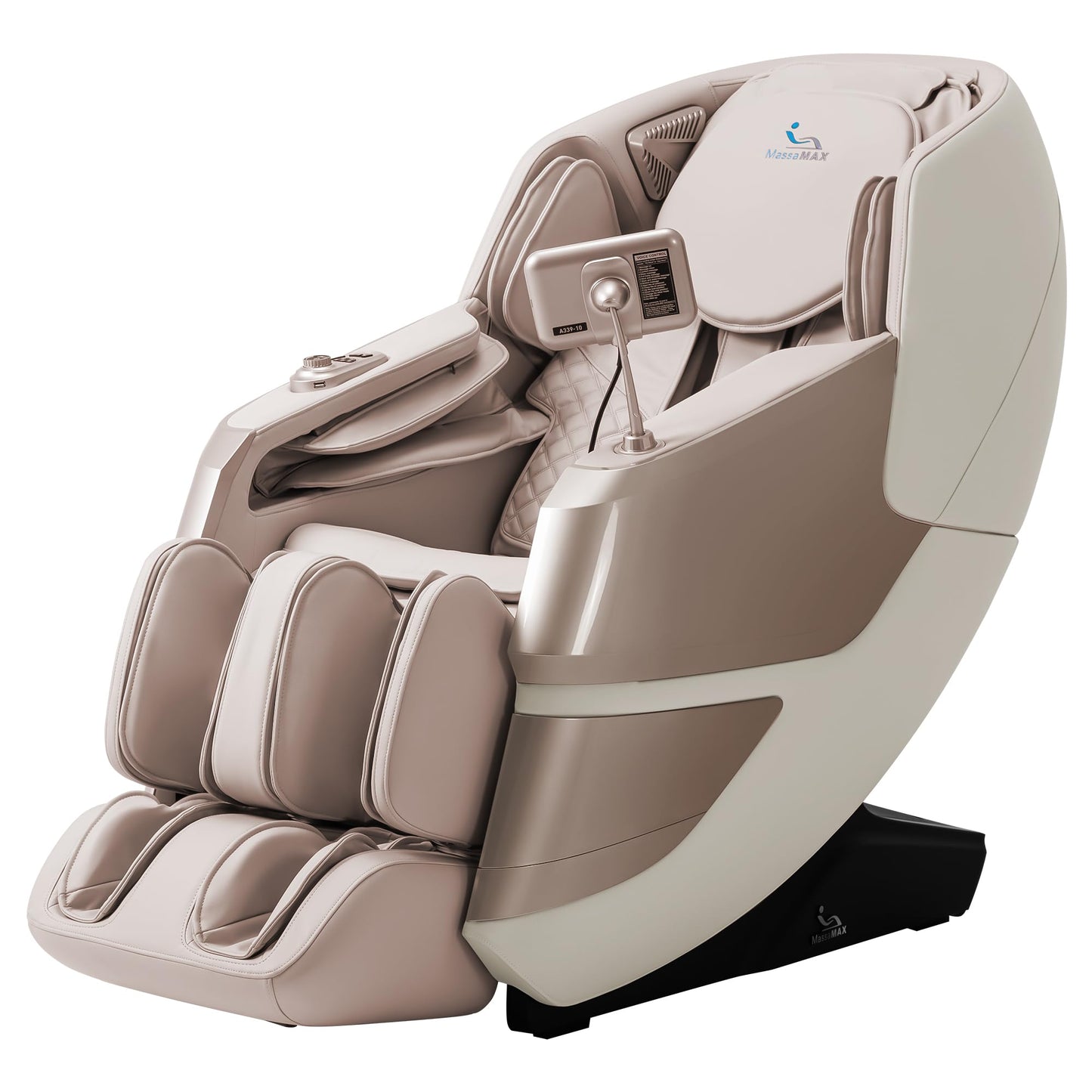 MassaMAX MT339 4D Massage Chair, Full Body Shiatsu Recliner with Auto Extendable Footrest, Zero Gravity, SL Track, Deep Yoga Stretch,15 Modes, AI Voice Control, Foot Rollers, and Heating (Magic Black)