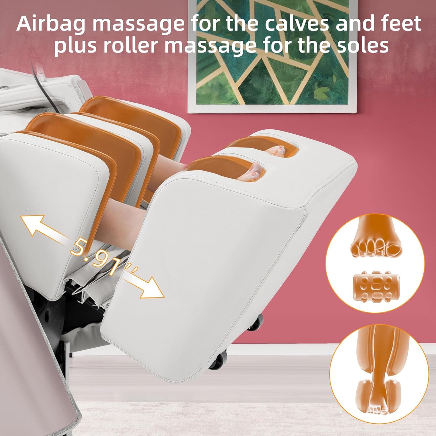 MassaMAX A305 Massage Chair Full Body, Zero Gravity, 53.15" SL-Track Shiatsu Massage Recliner Chair with Heat, AI Voice Control, Body Scan and Calfrest Extension, 15 Modes, Fully Assembled, Golden