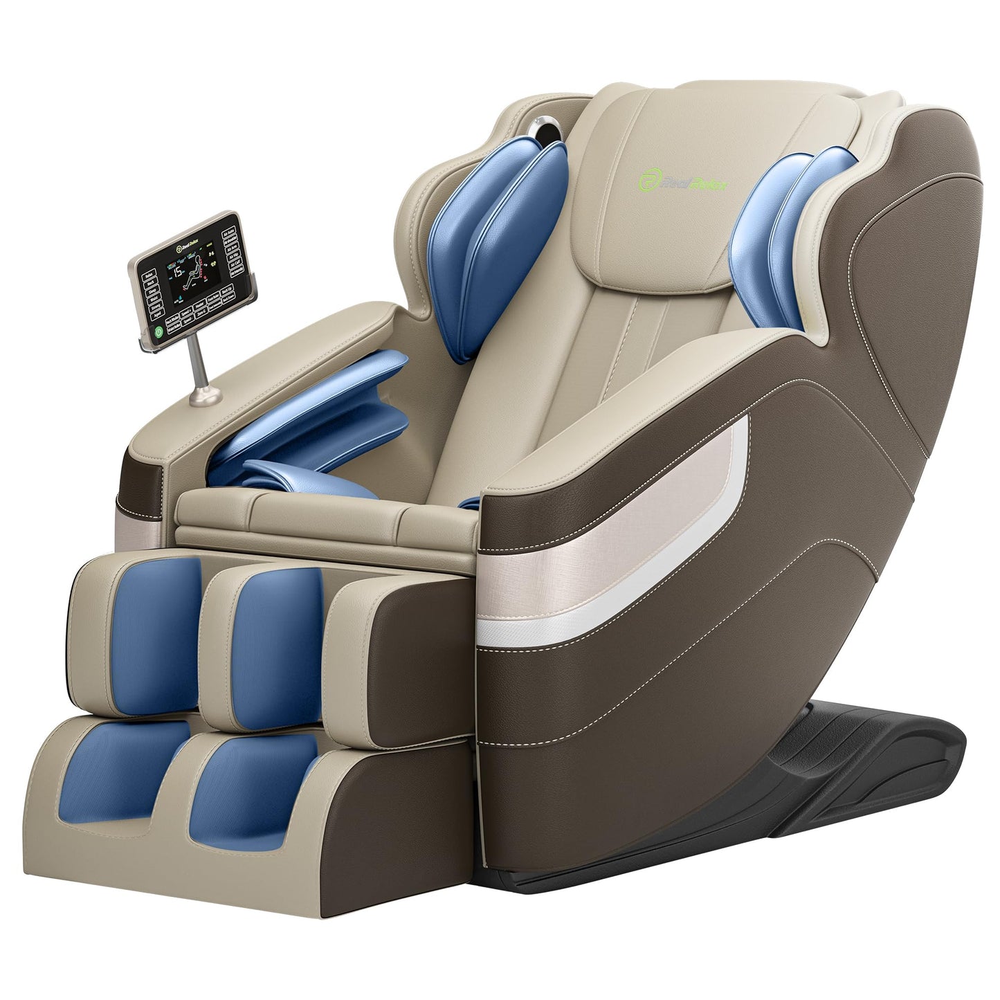 Real Relax Massage Chair, Full Body Zero Gravity Massage Recliner, with Auto Modes, Waist Heating, LCD, Bluetooth, Foot Massage, Black