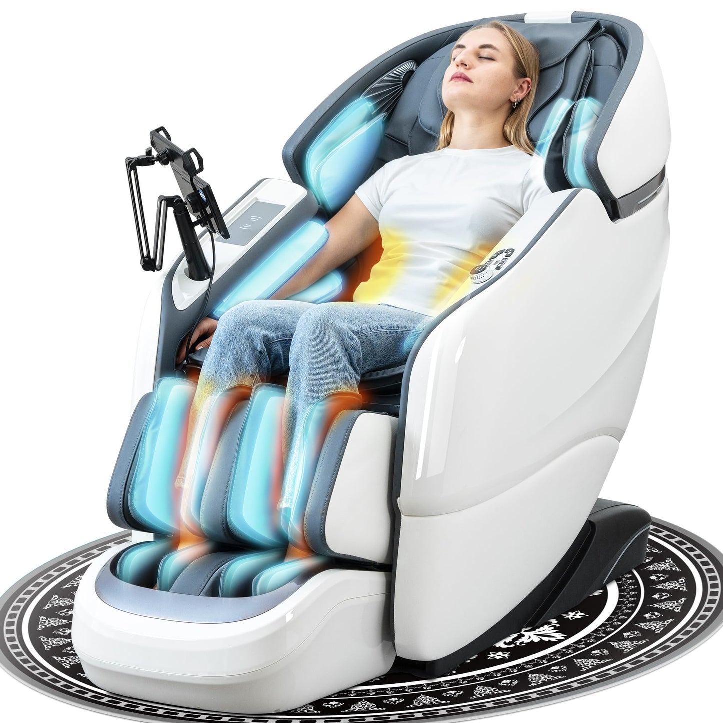 Massage Chair Full Body, 2025 Zero Gravity SL-Track Shiatsu Massage Chairs Recliner with AI Voice, LED Backlight Remote Control, Waist & Calf Heating, Phone Joystick and Holder, G6 Black