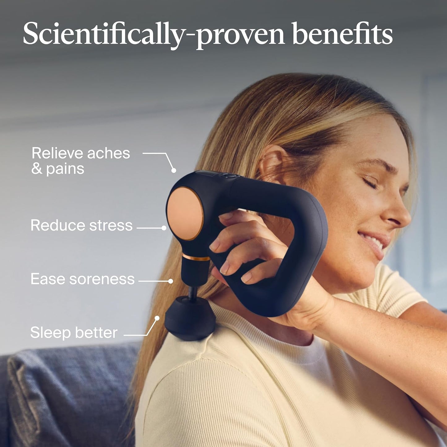 TheraGun Sense (1st Generation) by Therabody - Deep Tissue Massage Gun with Preloaded Routines for Stress Relief, Pain Relief & Muscle Soreness in Neck, Back, Leg, Knee, and Shoulder (Black)