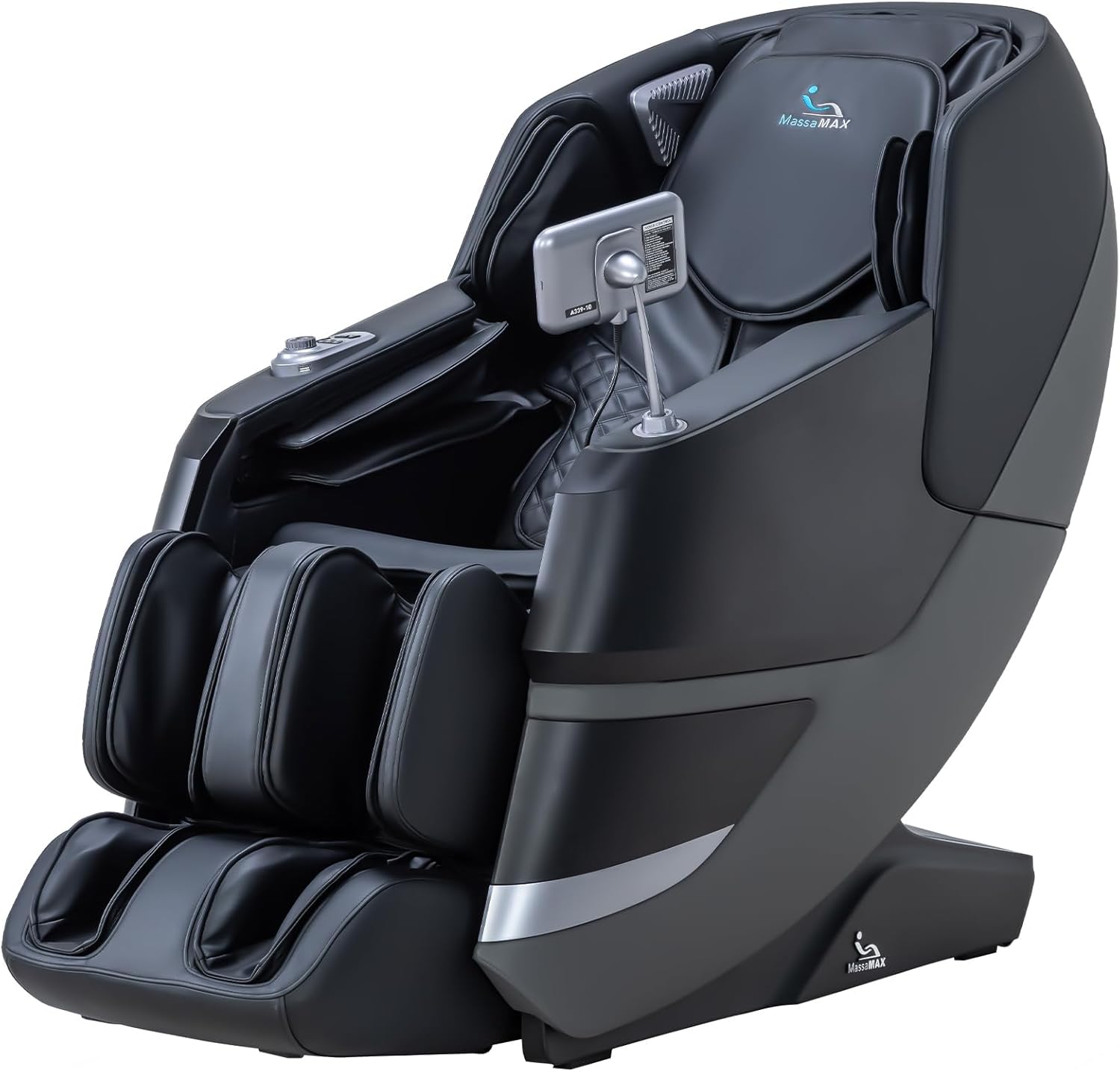 MassaMAX MT339 4D Massage Chair, Full Body Shiatsu Recliner with Auto Extendable Footrest, Zero Gravity, SL Track, Deep Yoga Stretch,15 Modes, AI Voice Control, Foot Rollers, and Heating (Deep Black)