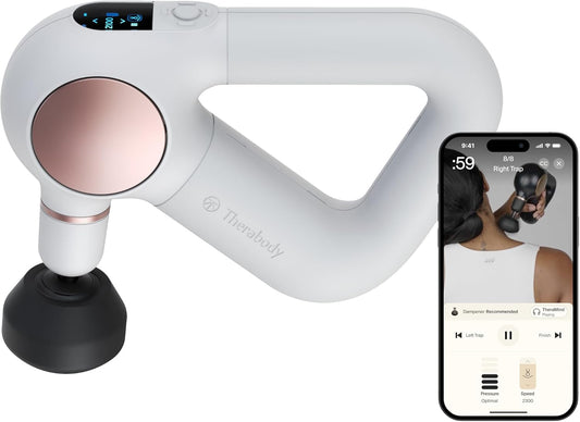 TheraGun Sense (1st Generation) by Therabody - Deep Tissue Massage Gun with Preloaded Routines for Stress Relief, Pain Relief & Muscle Soreness in Neck, Back, Leg, Knee, and Shoulder (White)