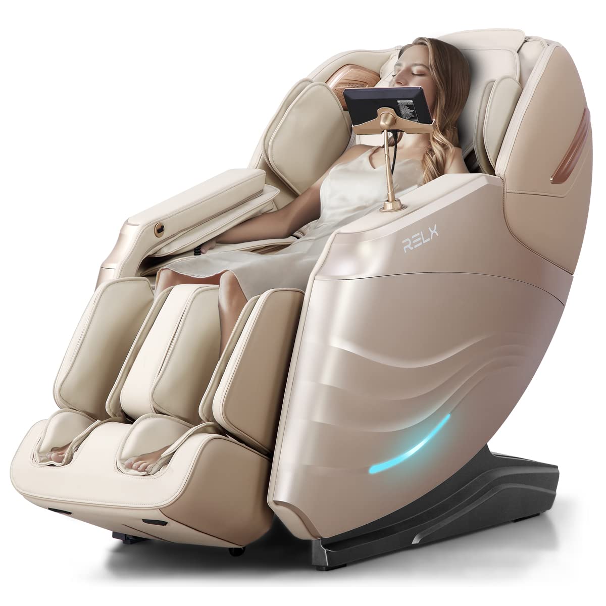 RELX 2025 Massage Chair Full Body, 15 Modes Zero Gravity SL-Track Shiatsu Massage Chair Built-in Heat System, Airbag Massage with Body Scan, Deep Yoga Stretch, Calfrest Extension and AI Control(Black)