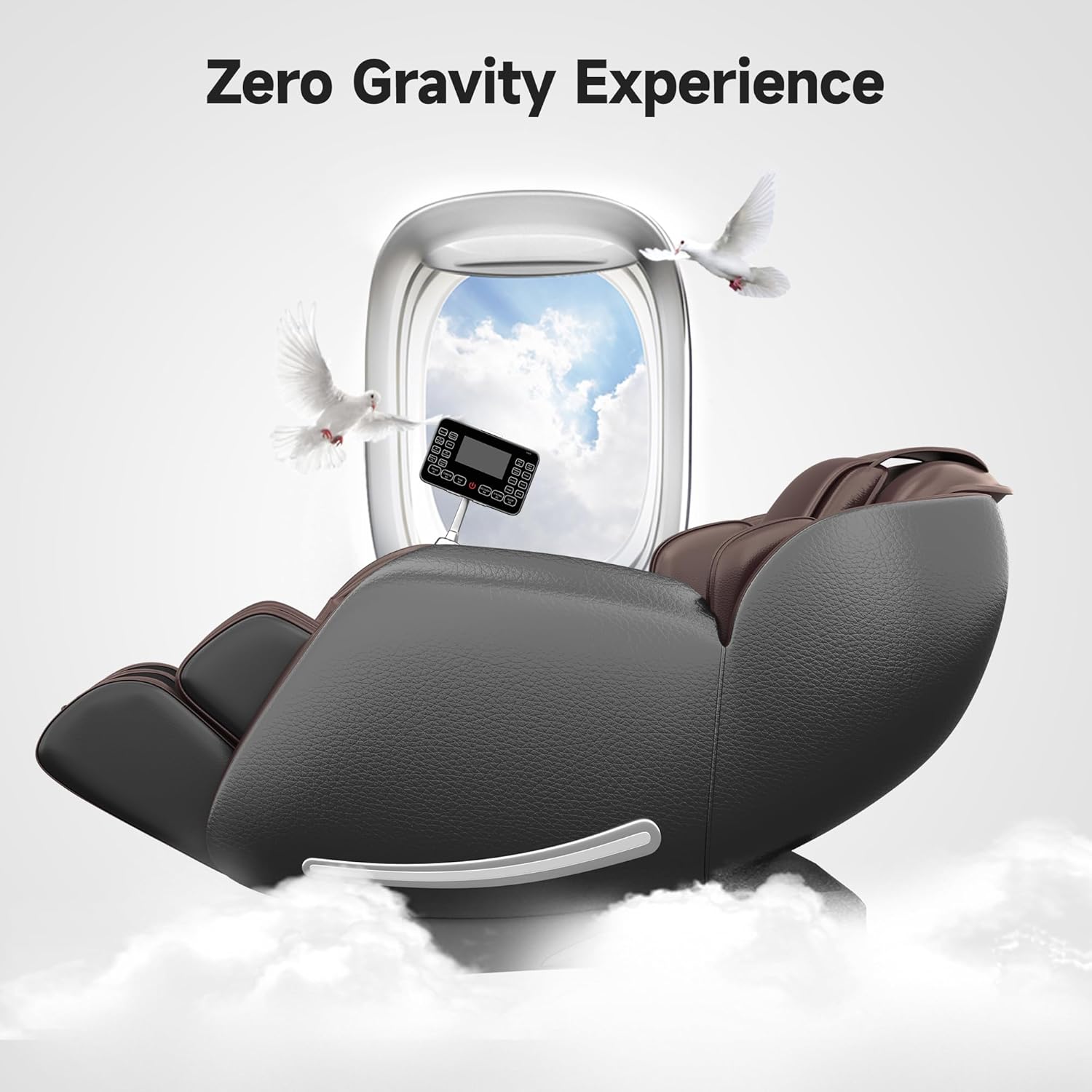 Real Relax 2025 Massage Chair Full Body,Zero Gravity 3D SL-Track Shiatsu Massage Recliner Chair with Heat Body Scan Bluetooth Foot Roller APP Control, Child Lock, Favor-06,Brown