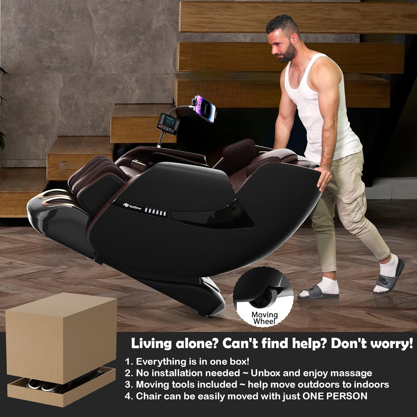 2025 Massage Chair Full Body, Zero Gravity SL-Track Shiatsu Massage Recliner Chair with Heat, AI Control, Body Scan and Calfrest Extension
