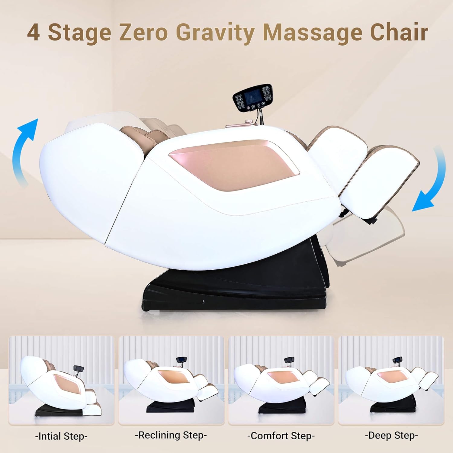 Massage Chair Full Body with Heat, Full Body Zero Gravity Shiatsu Massage Chair, Kneading Recliner w/ 20 Auto Modes, Foot Massage, Bluetooth, USB Charging Port, Touch Screen Controller