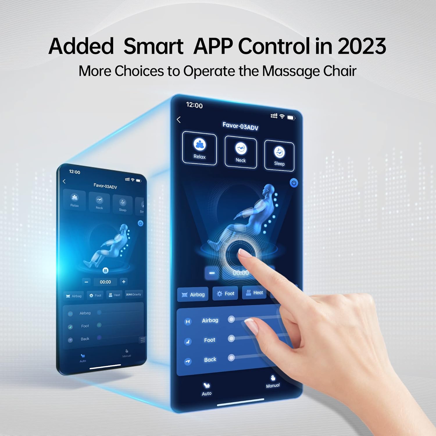 Real Relax 2025 Full Body Massage Chair of Dual-core S Track,Shiatsu Massage Recliner of Zero Gravity with APP and LCD Control,Lower Back and Calf Heating,Bluetooth,Home or Office Use,Blue and Khaki
