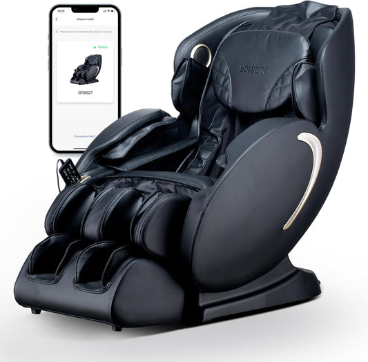 Zero Gravity Massage Chair: 3D Full Body Airbags Shiatsu Massaging Chairs - SL Track AI APP Body Scanning Heating Recliner