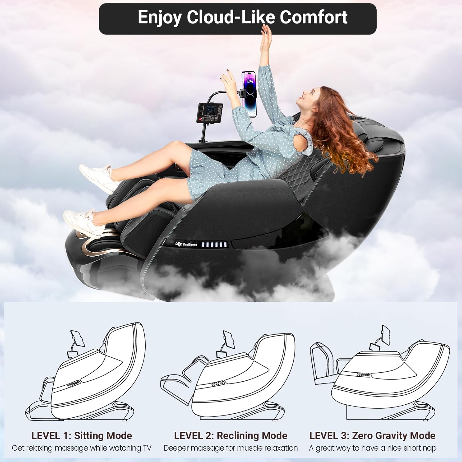 2025 Massage Chair Full Body, Zero Gravity SL-Track Shiatsu Massage Recliner Chair with Heat, 12 Auto Modes, Backlit Touchscreen and Calfrest Extension