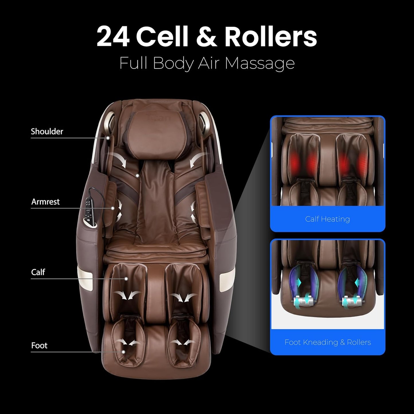 Titan Quantum Massage Chair | Taupe | Full Body & Zero Gravity Features | Customizable Massage Programs
