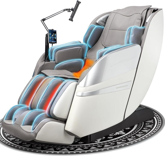 2025 Massage Chair Full Body, 4D Zero Gravity Massage Chairs SL Track Shiatsu Massage Recliner Chair with Secure-Fit Arm Airbag, Waist & Calf Heating Voice Control Bluetooth Joystick G2 White